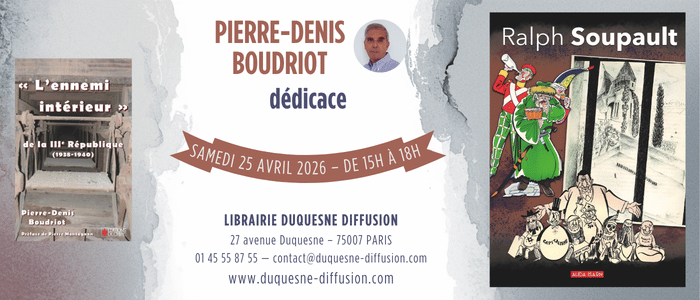 Dédicace de Pierre-Denis Boudriot : "Ralph Soupault - Anthologie"